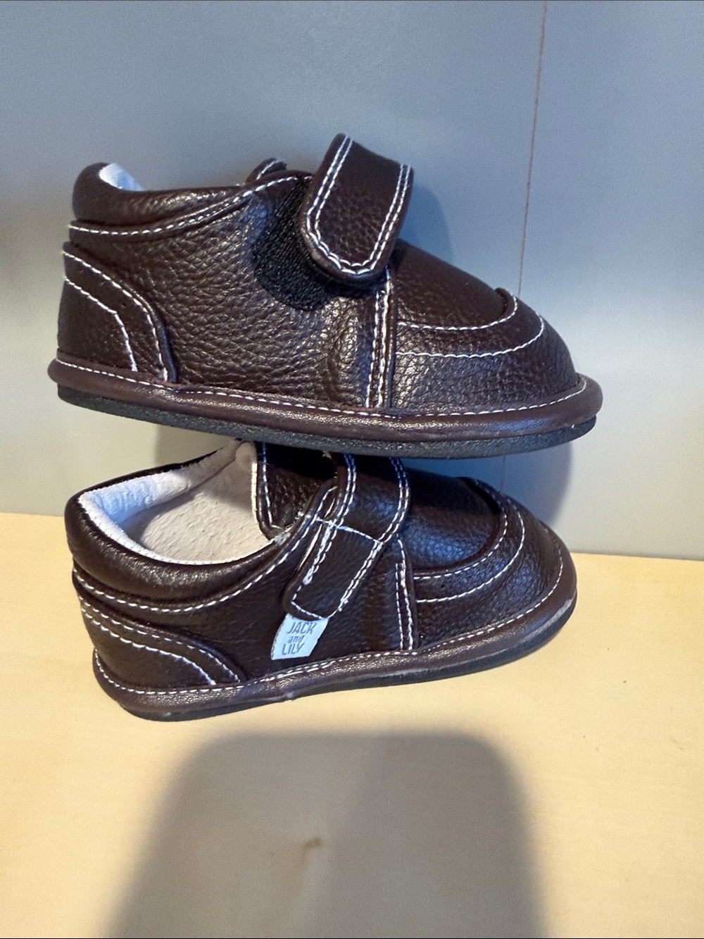 Baby Boy Leather Shoes Brown Size 12-18 Jack and Lily